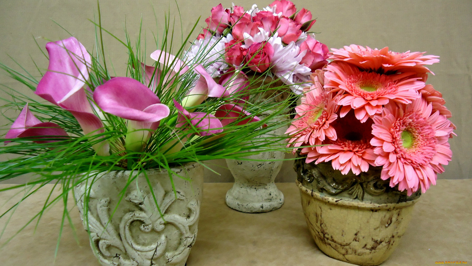 цветы, букеты, композиции, вазы, герберы, розы