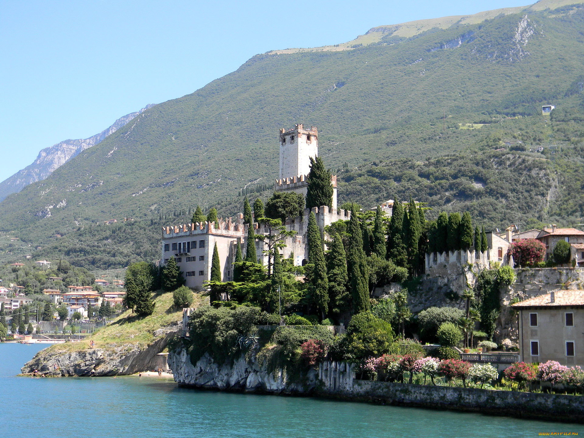 castle, of, malcesine, италия, города, дворцы, замки, крепости, замок