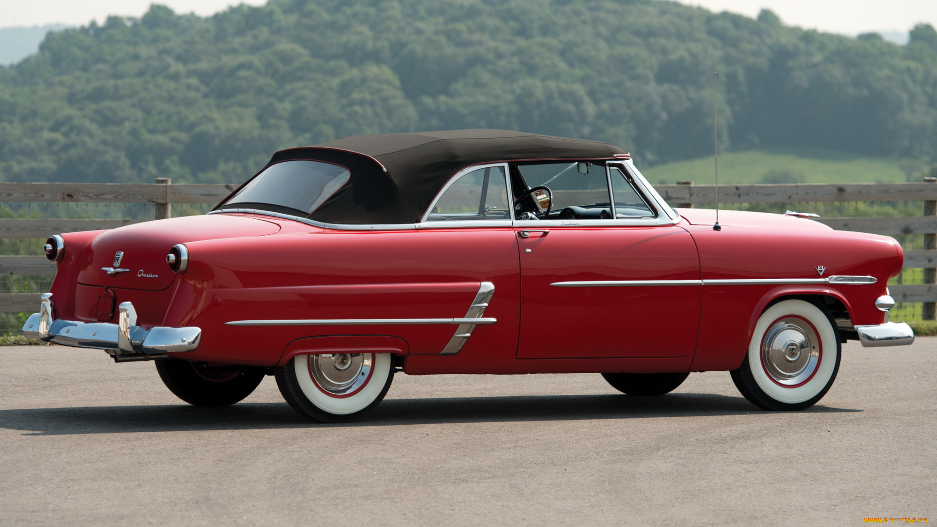 автомобили, ford, 1953г, 76b, convertible, sunliner, красный, crestline