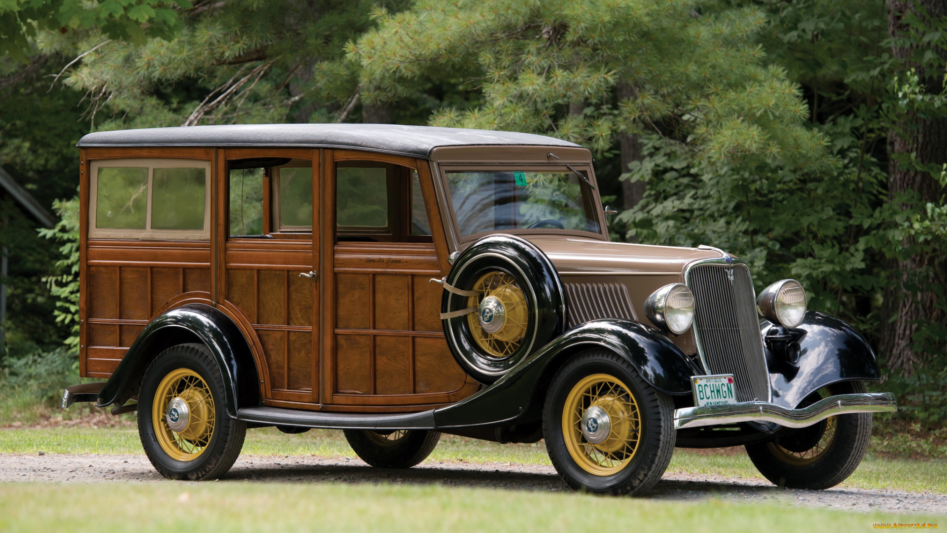 автомобили, классика, 1933г, ford, v8, station, wagon, 40-860, коричневый