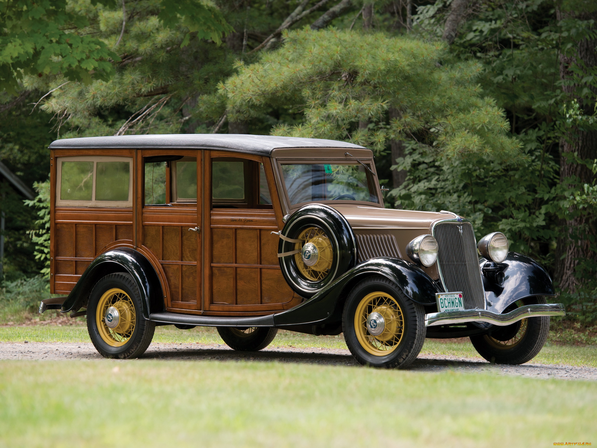 автомобили, классика, 1933г, ford, v8, station, wagon, 40-860, коричневый
