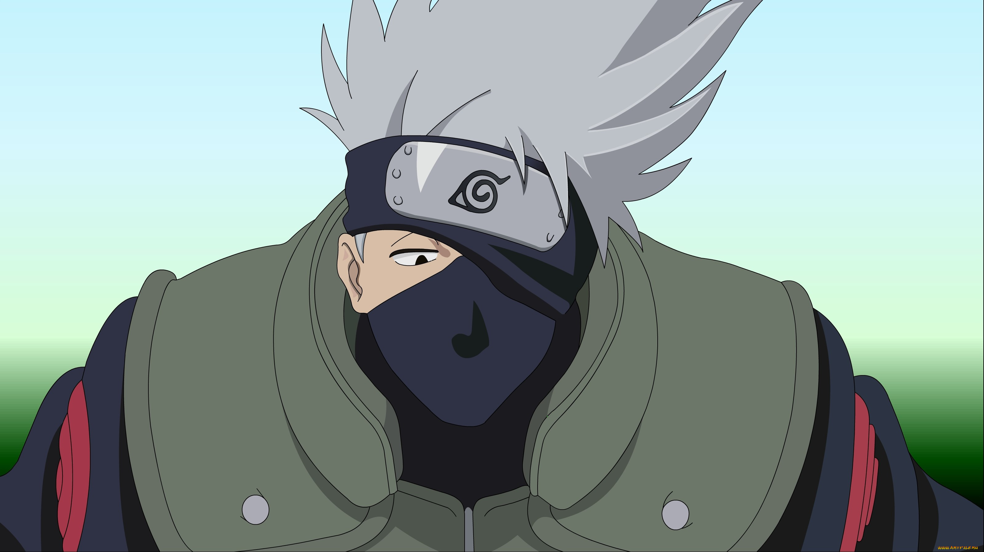 аниме, naruto, kakashi, фон, взгляд, мальчик