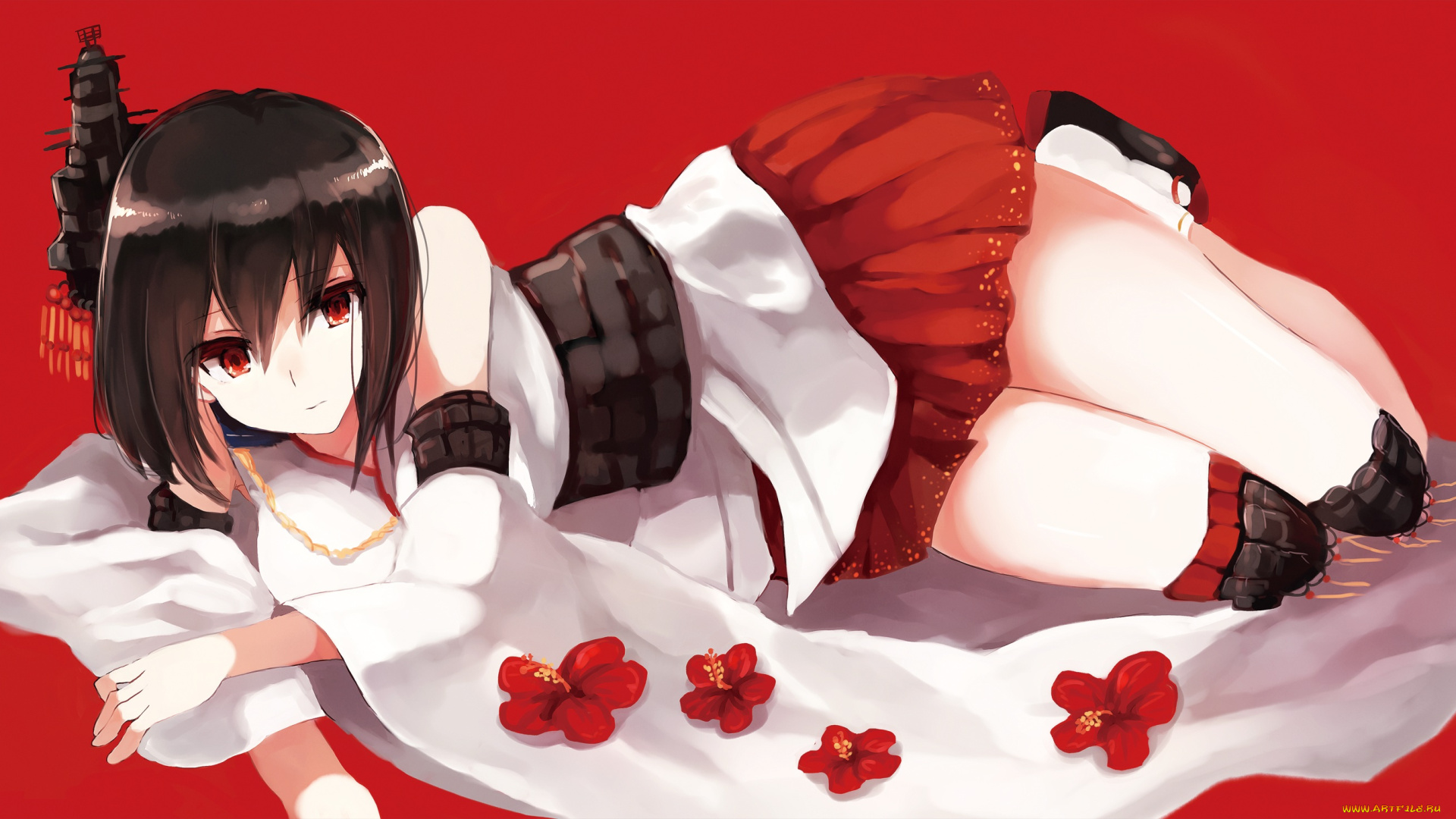 аниме, kantai, collection, yamashiro