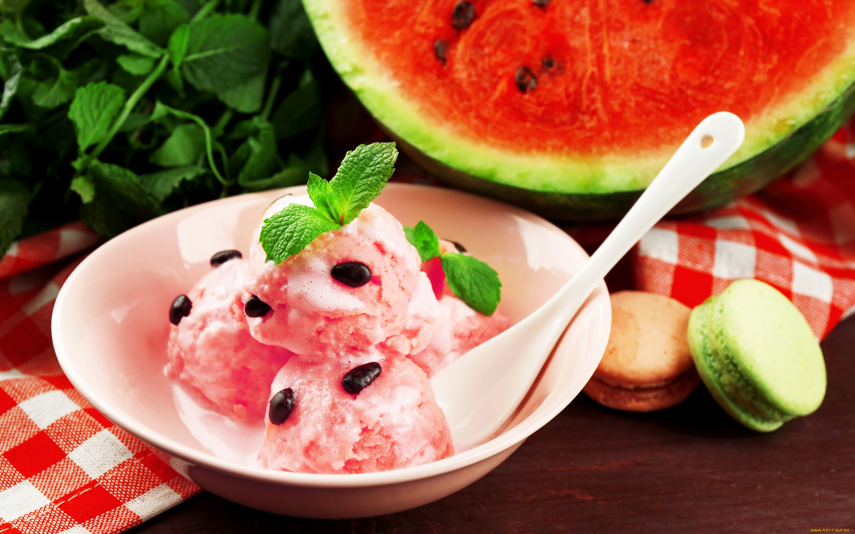 еда, мороженое, , десерты, watermelon, ice, cream, арбуз, сладкое, макарун, десерт, sweets