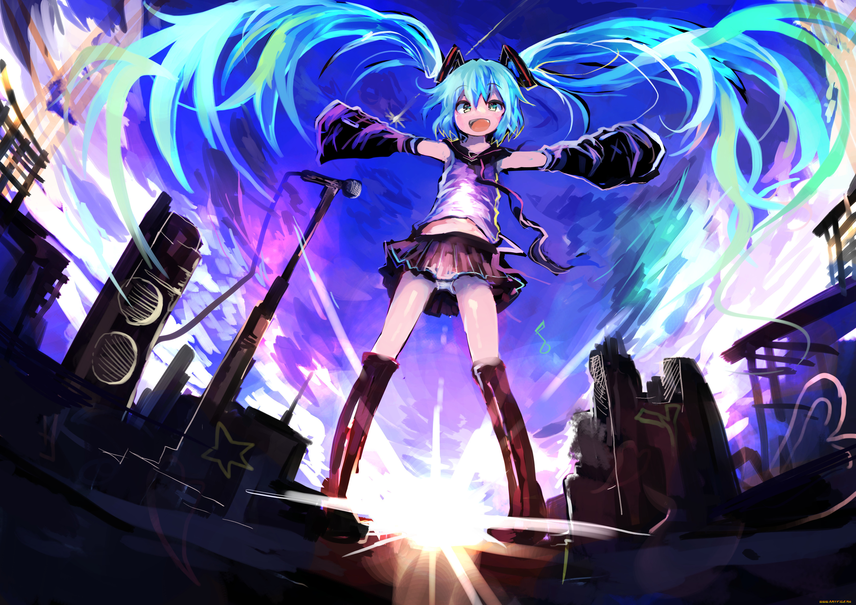 аниме, vocaloid, hatsune, miku