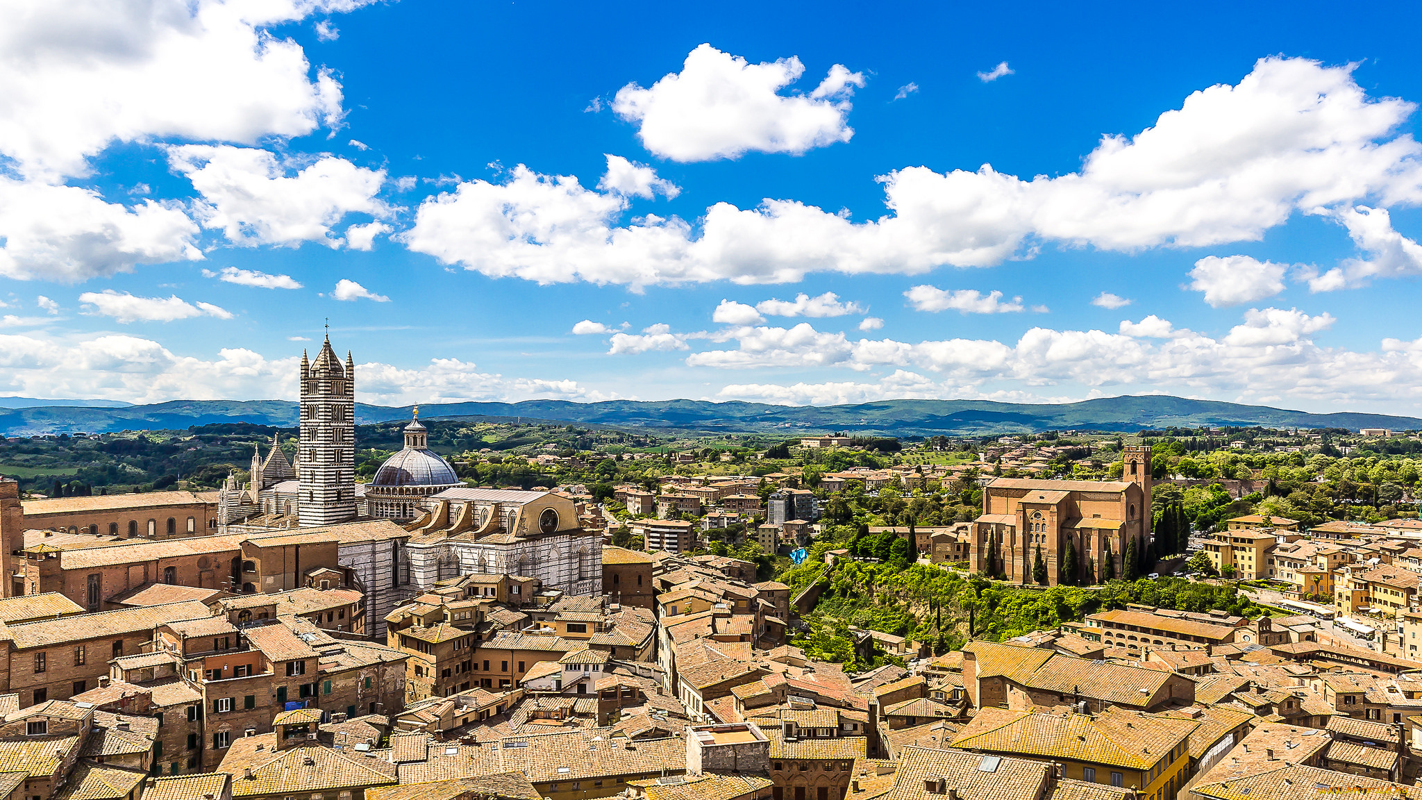 siena, города, -, панорамы, простор