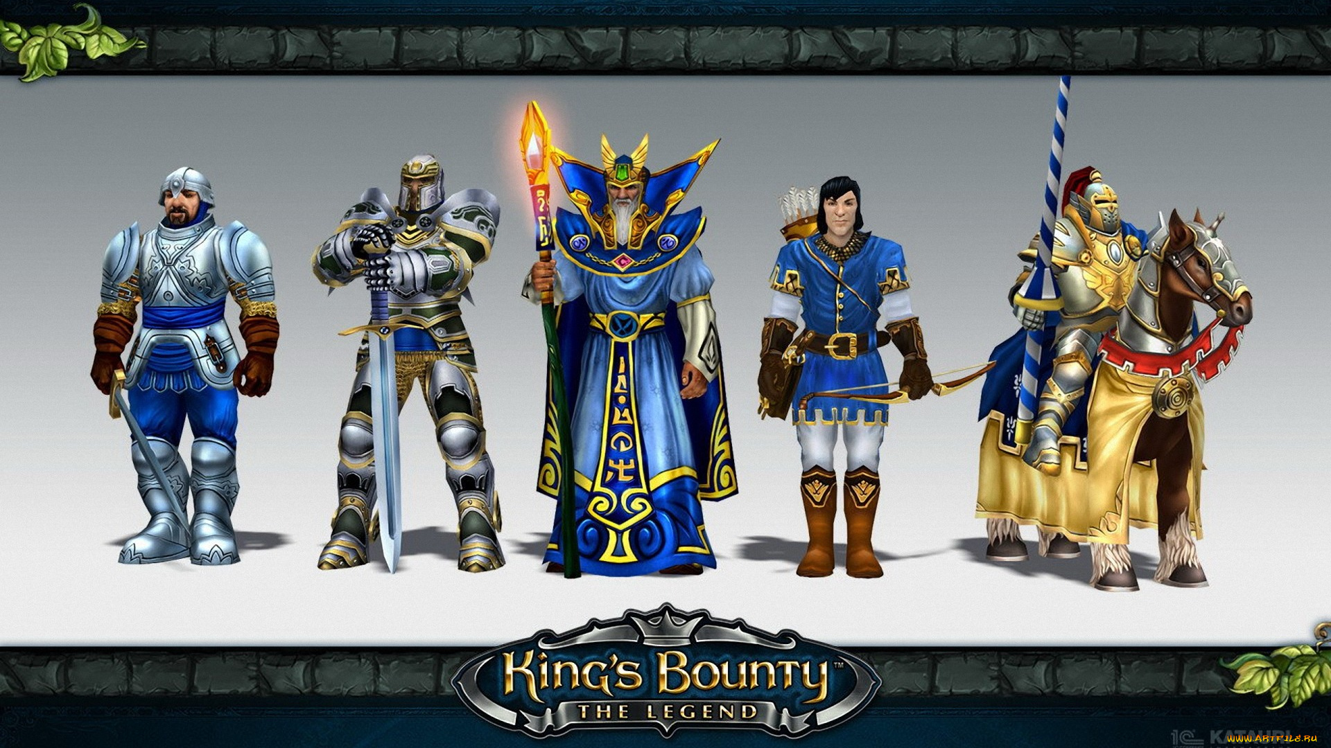 видео, игры, king`s, bounty, , the, legend, маг, конь, рыцари, люди, персонажи, лучник