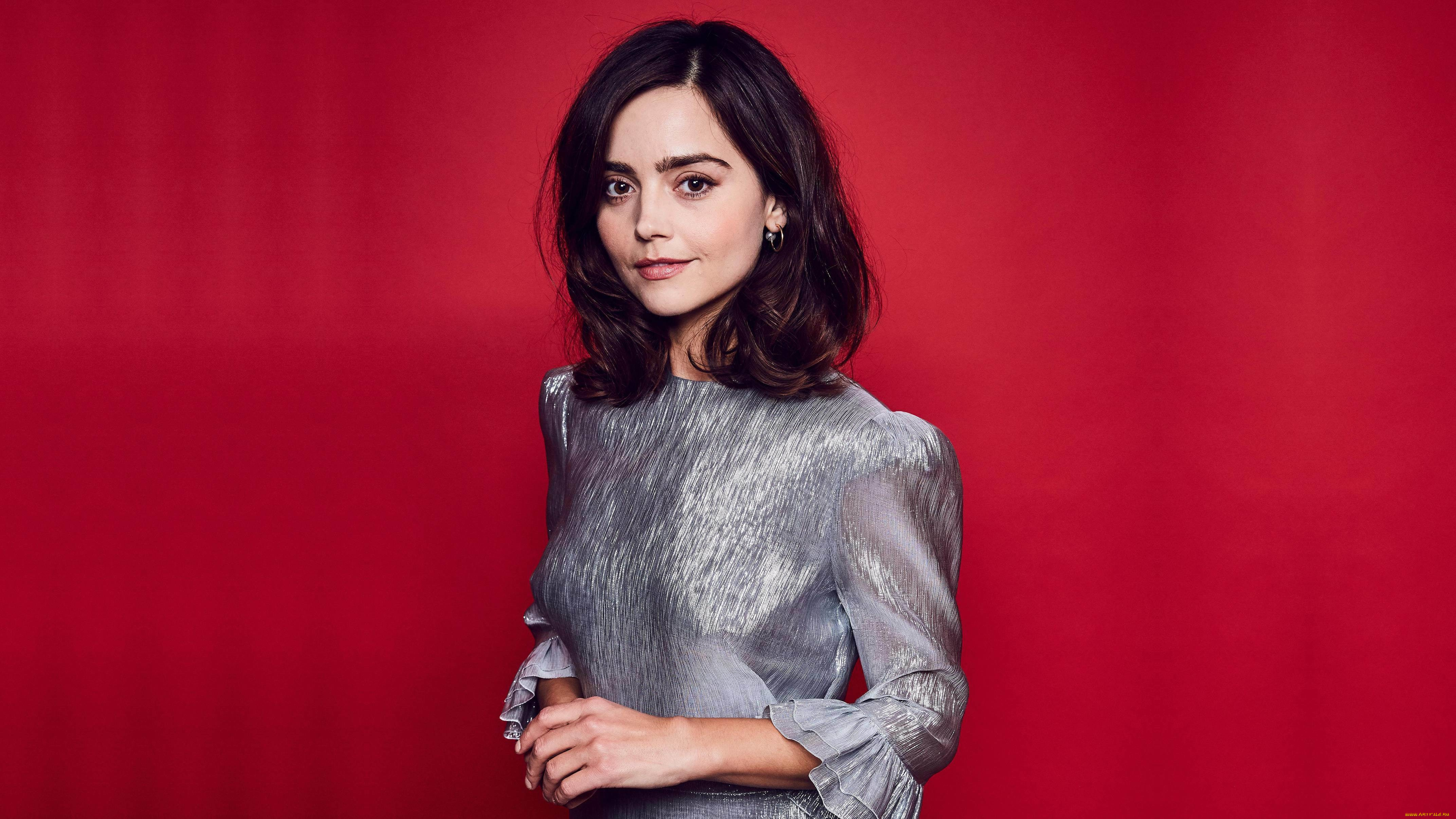 девушки, jenna, coleman, брюнетка, платье