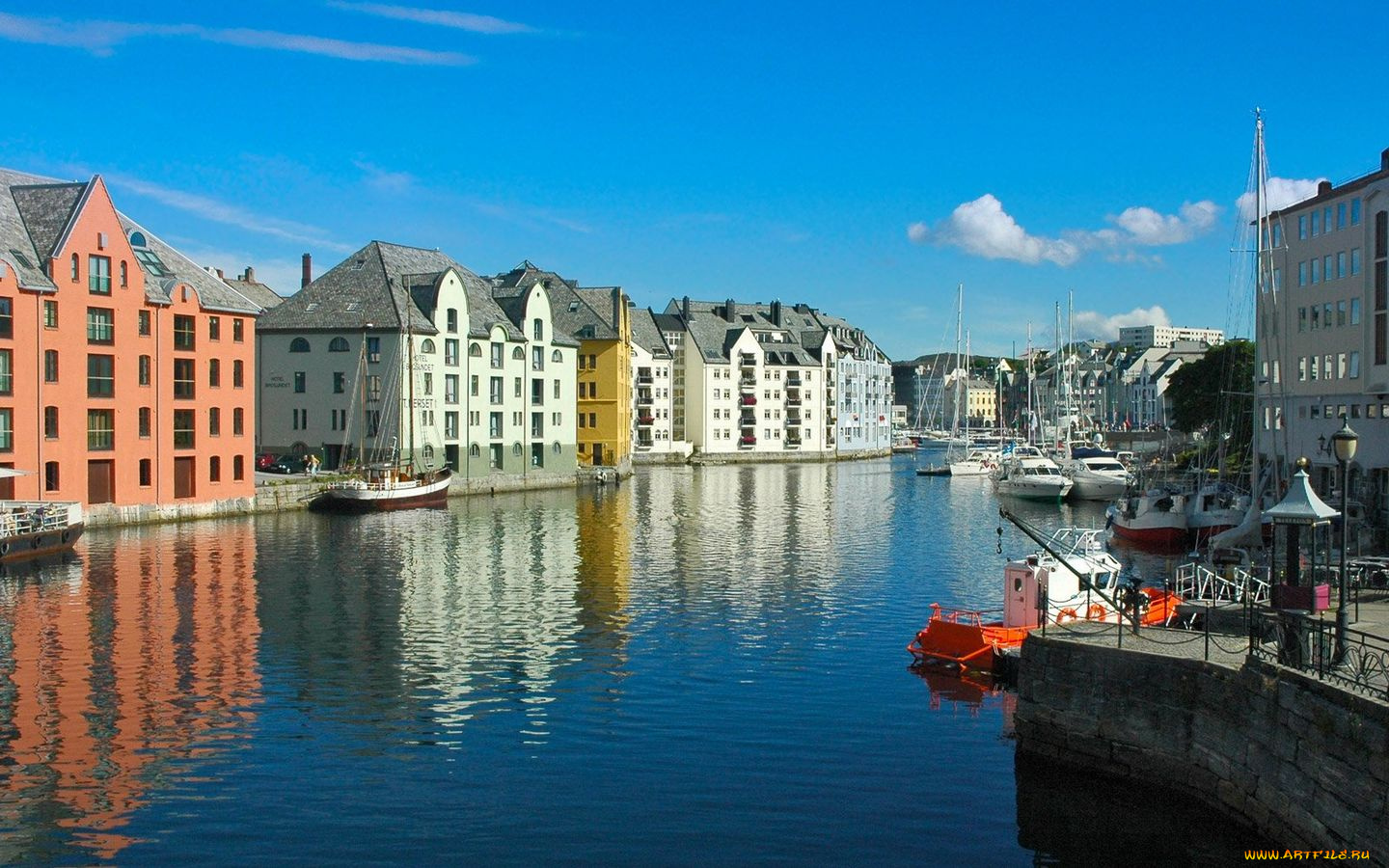 alesund, norway, города, улицы, площади, набережные