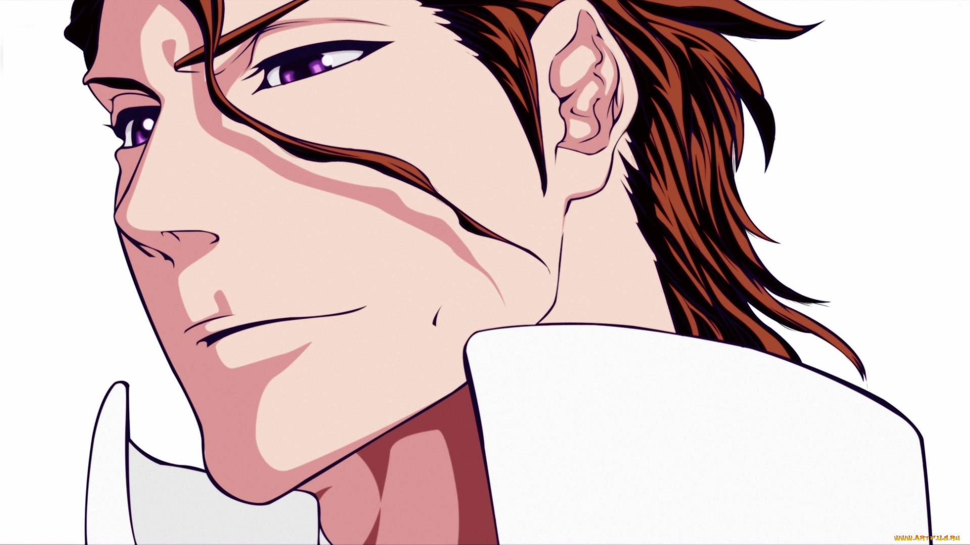 аниме, bleach, sosuke, aizen, злодей, мужчина, лицо, арт