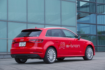 обоя автомобили, audi, 8v, 2015г, jp-spec, e-tron, sportback, a3, красный