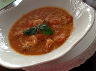 Картинка еда первые+блюда креветки базилик суп