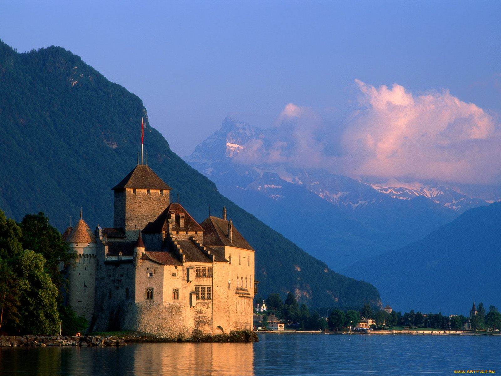chateau, de, chillon, montreux, switzerland, города, шильонский, замок, швейцария