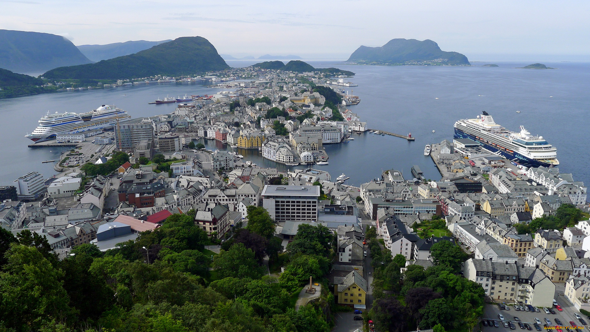 norway, alesund, города, панорамы