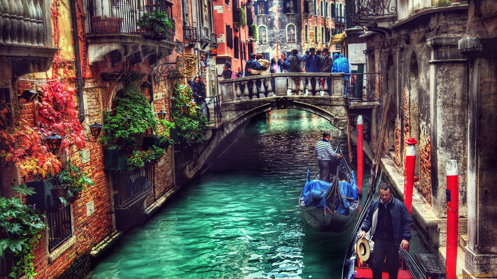 города, венеция, италия, люди, лодка