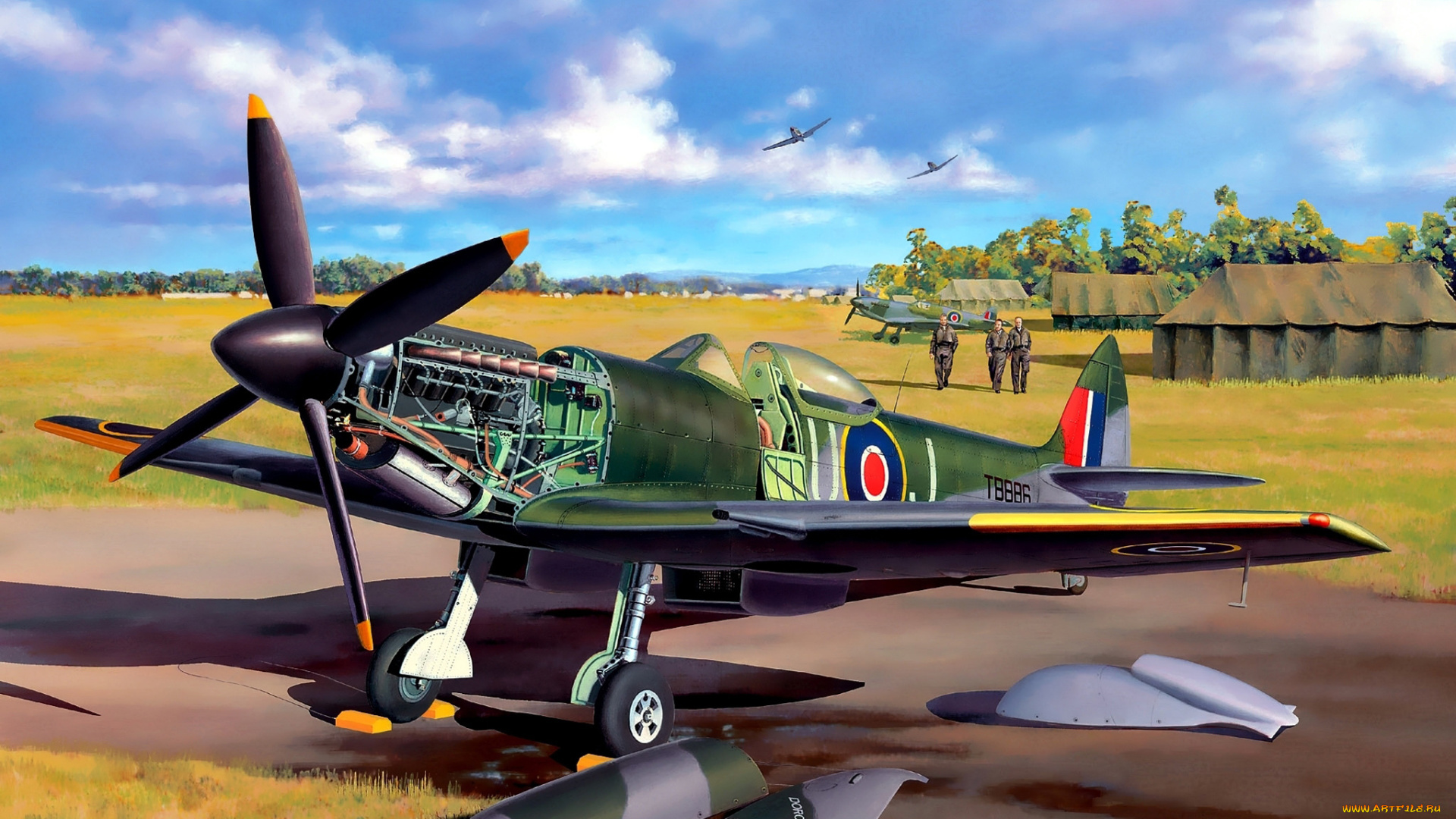 spitfire, авиация, 3д, рисованые, graphic, английский, истребитель, перехватчик, разведчик