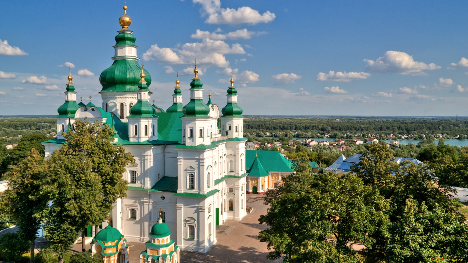 свято, троицкий, монастырь, Чернигов, украина, города, православные, церкви, монастыри, купола, пейзаж