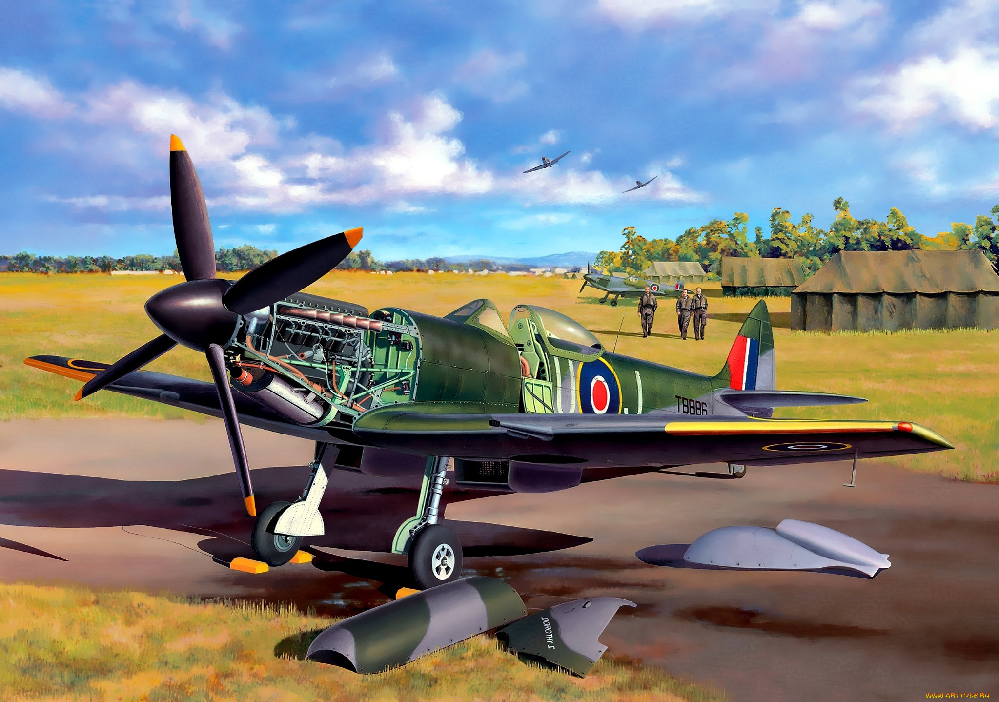 spitfire, авиация, 3д, рисованые, graphic, английский, истребитель, перехватчик, разведчик