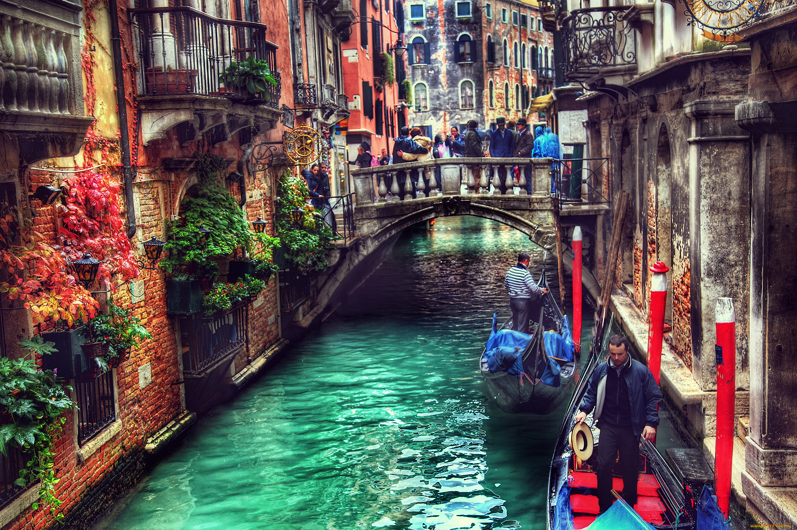 города, венеция, италия, люди, лодка