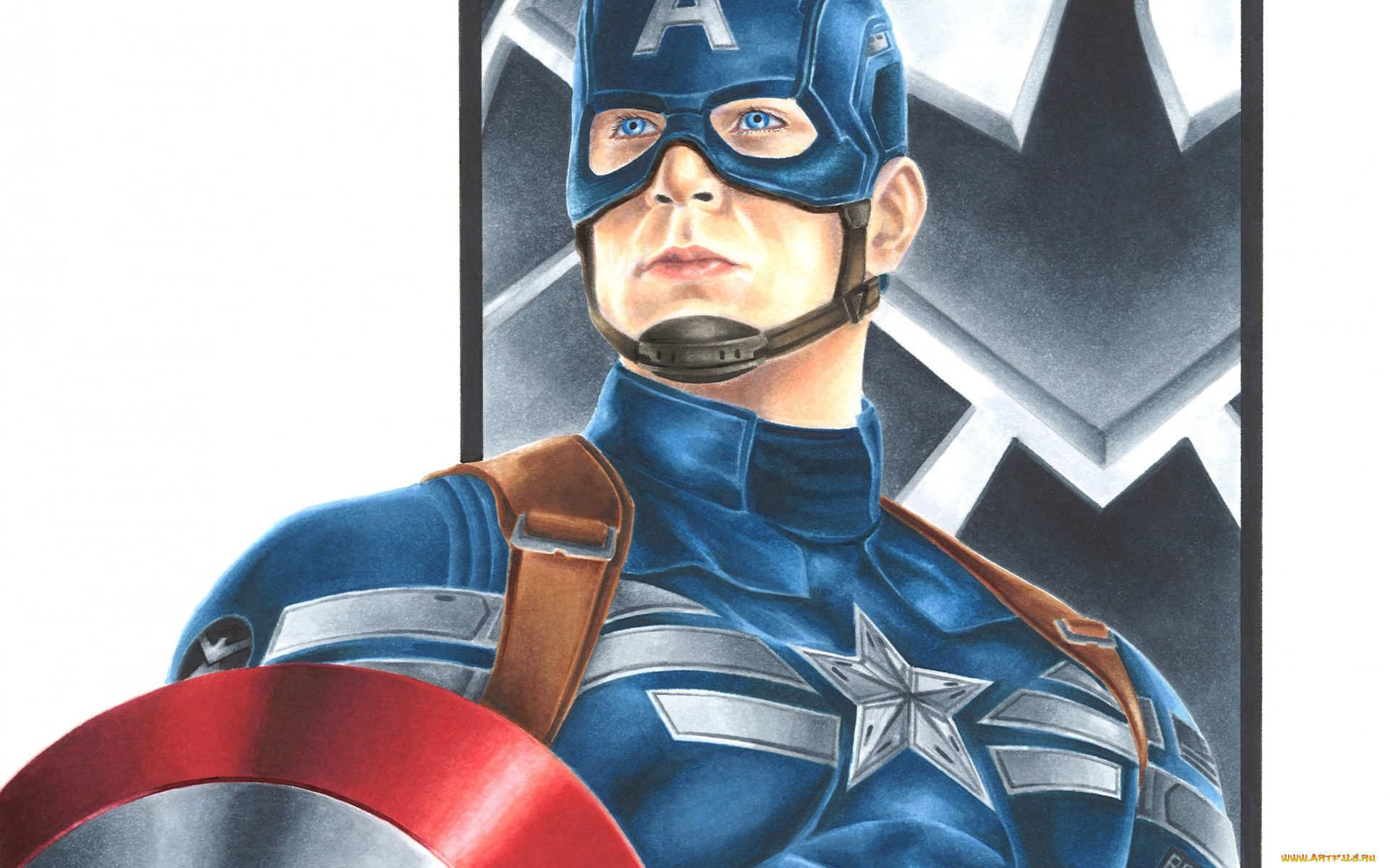 рисованное, кино, steve, rogers, captain, america, art, marvel, comics