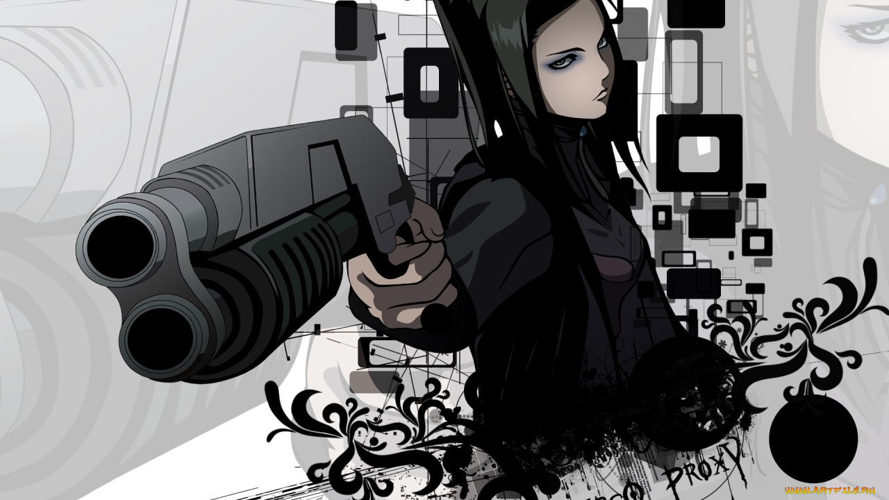 ergo, proxy, аниме, фон, взгляд, девушка