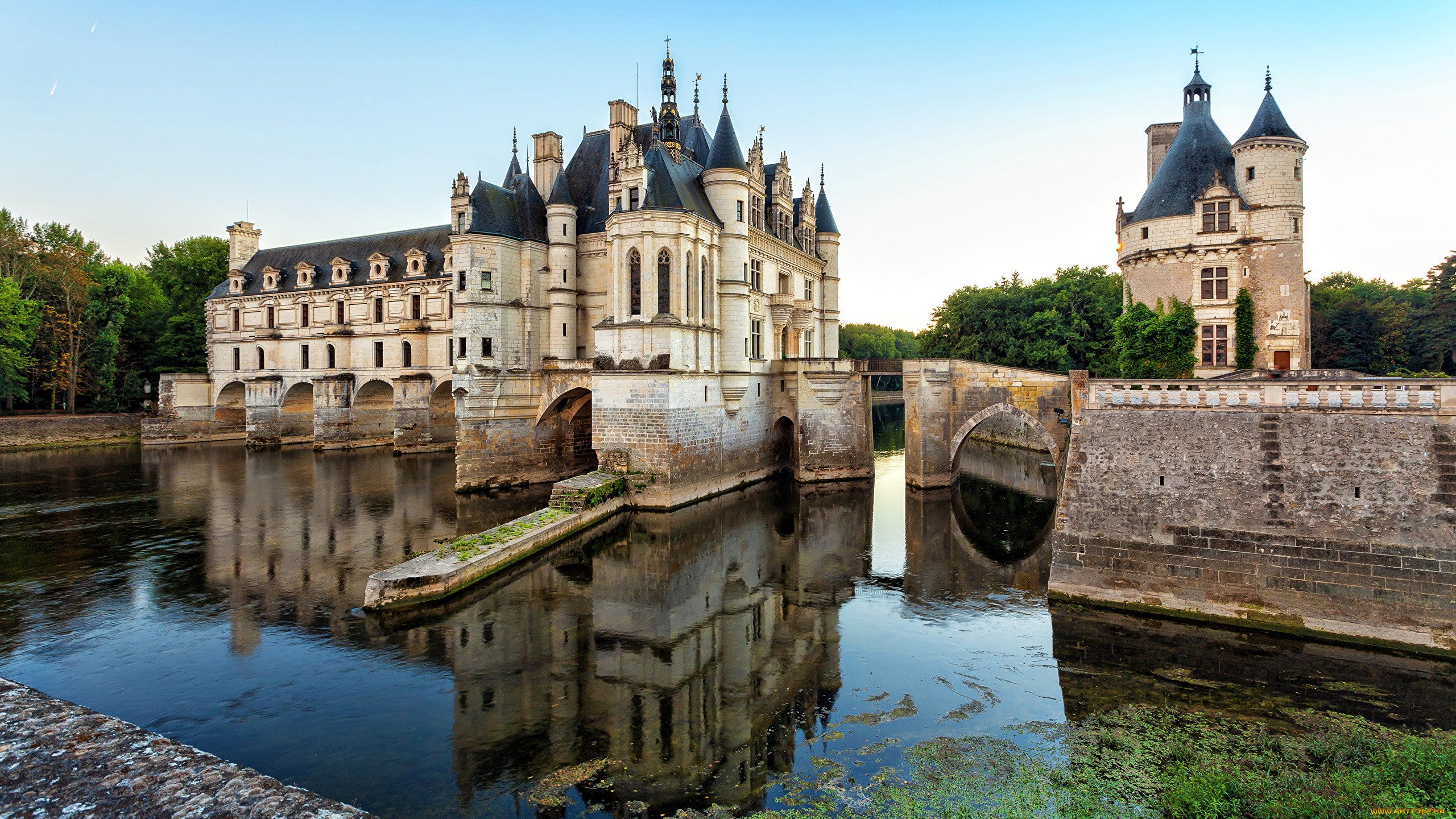 города, замок, шенонсо, , франция, chateau, de, chenonceau, france