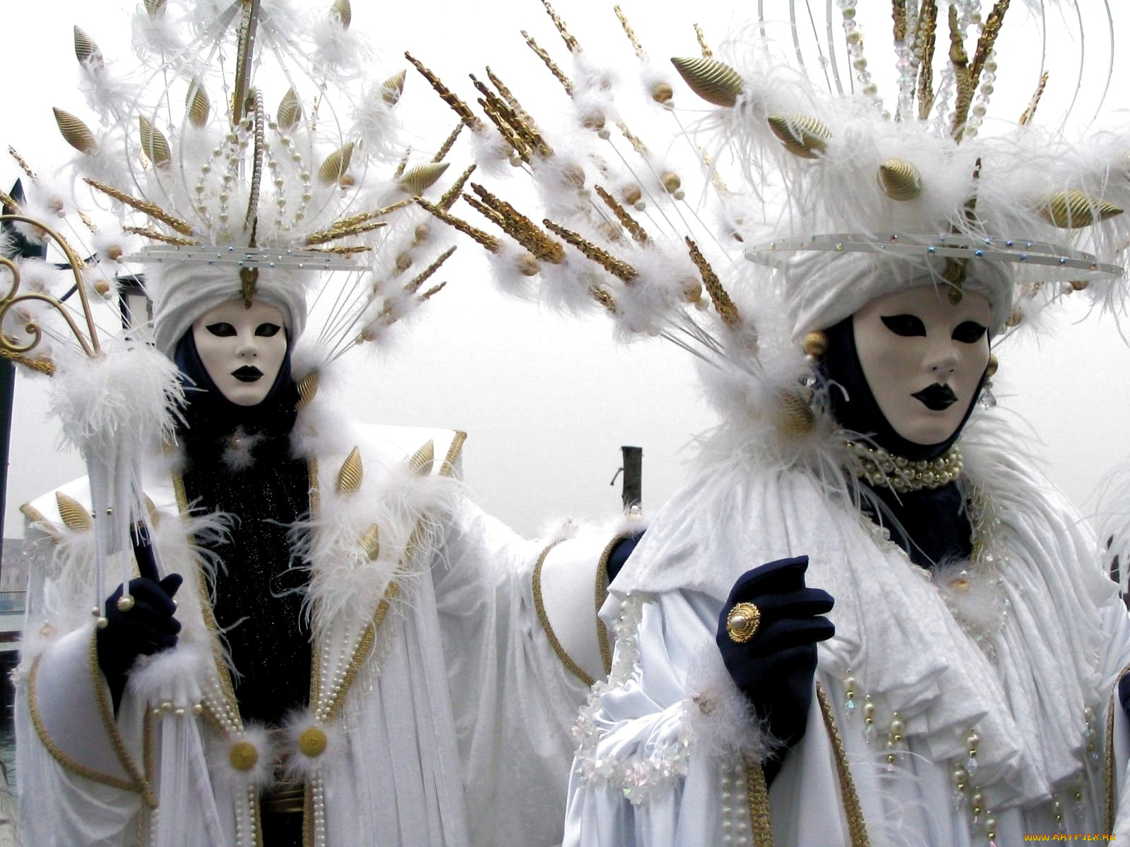 разное, маски, карнавальные, костюмы, карнавал, белый, перья, венеция