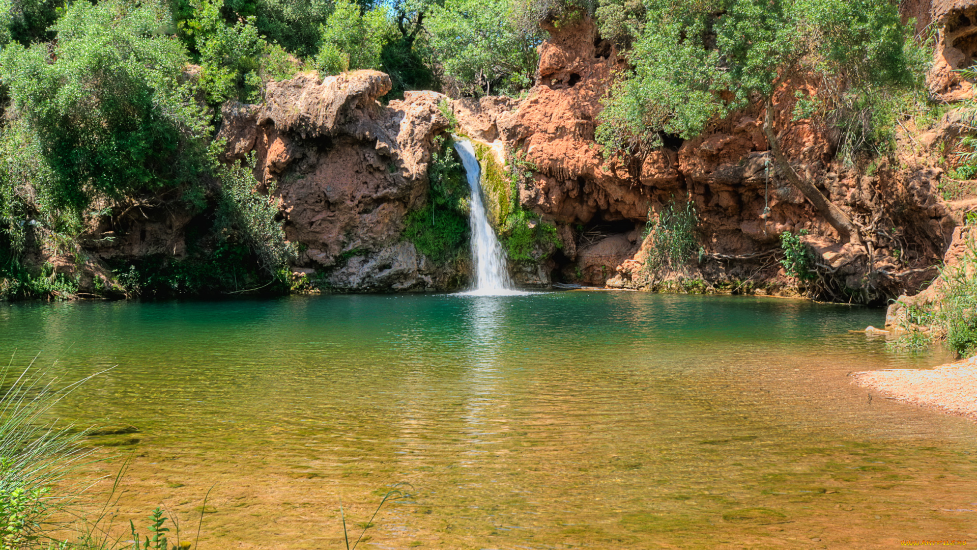 pego, do, inferno, , portugal, природа, водопады, водопад, река, лес