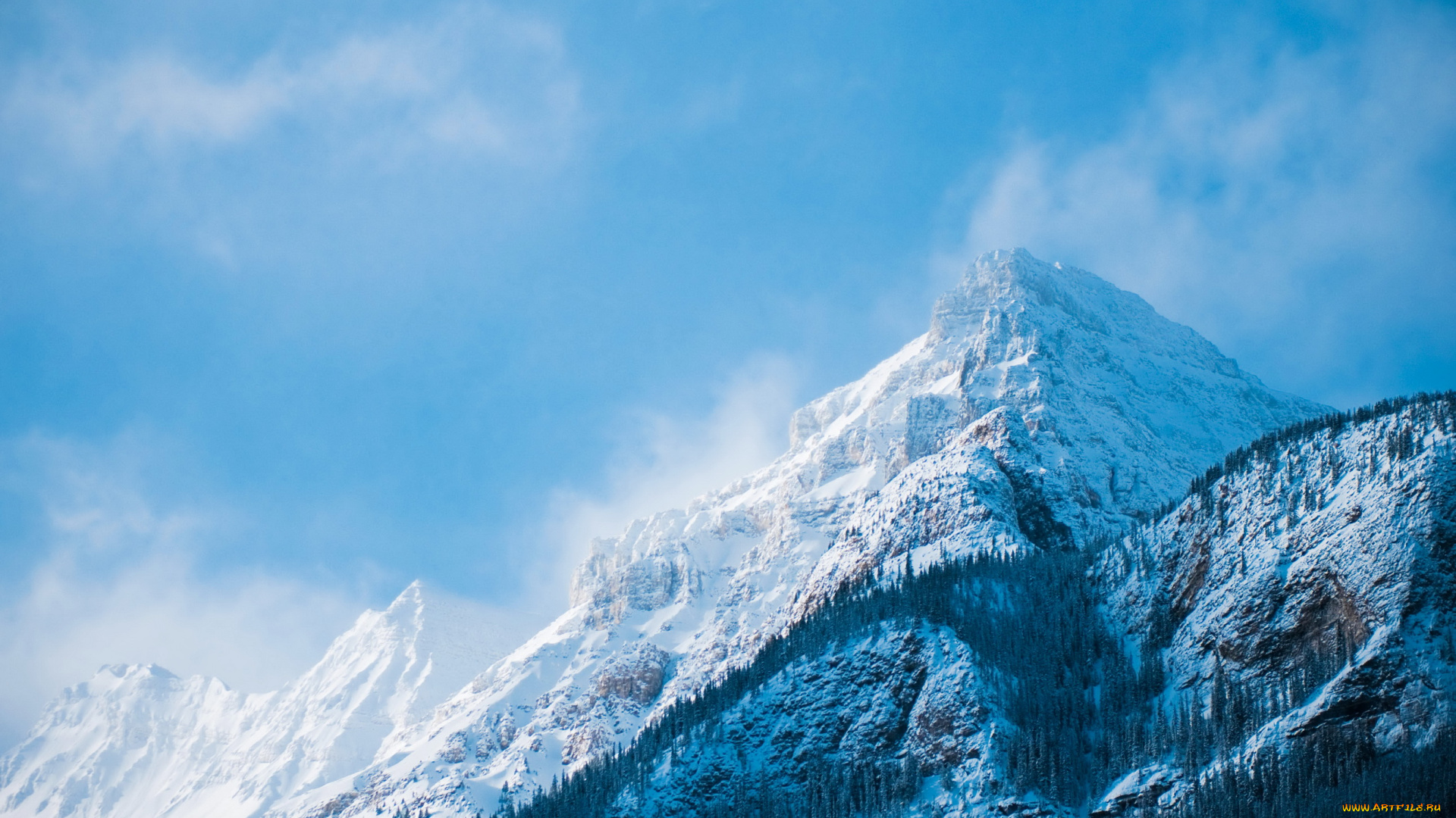 природа, горы, banff, national, park, canada, снег