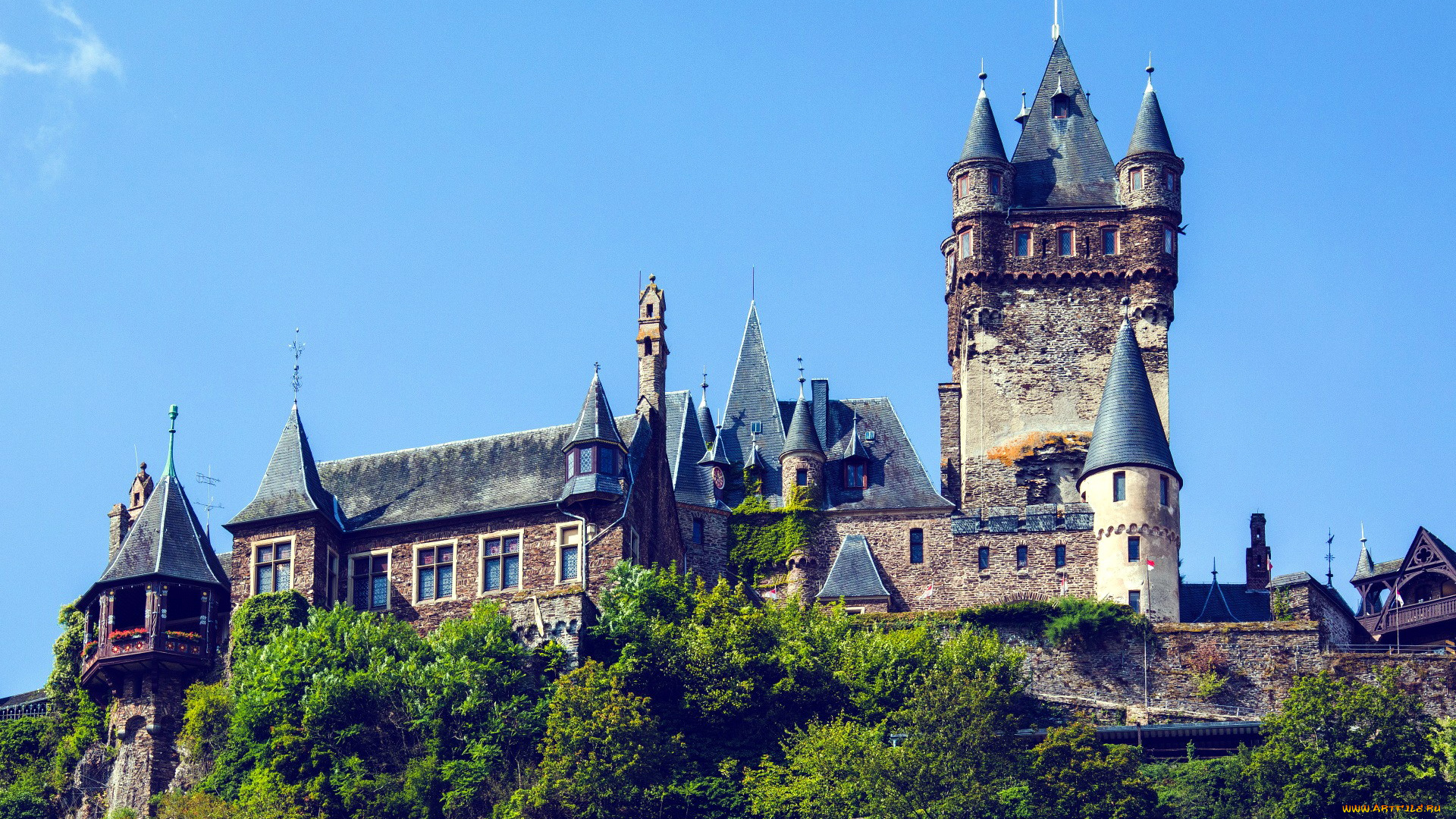 cochem, castle, города, кохем, , германия, cochem, castle