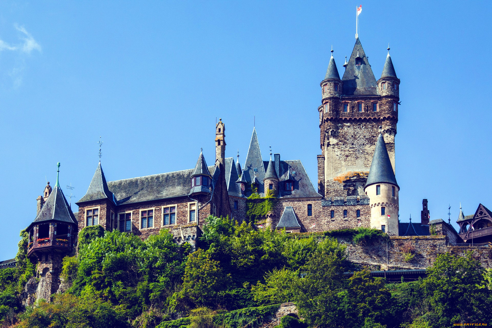 cochem, castle, города, кохем, , германия, cochem, castle