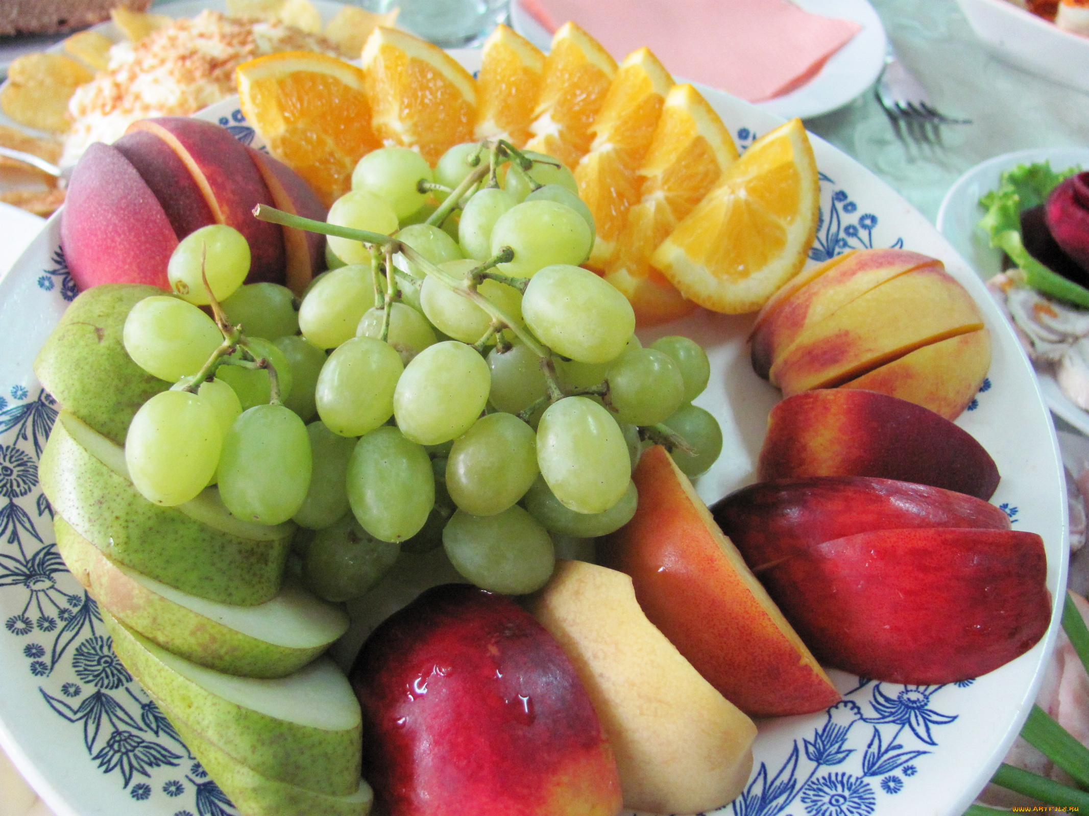 еда, фрукты, ягоды, апельсины, груши, яблоки, виноград