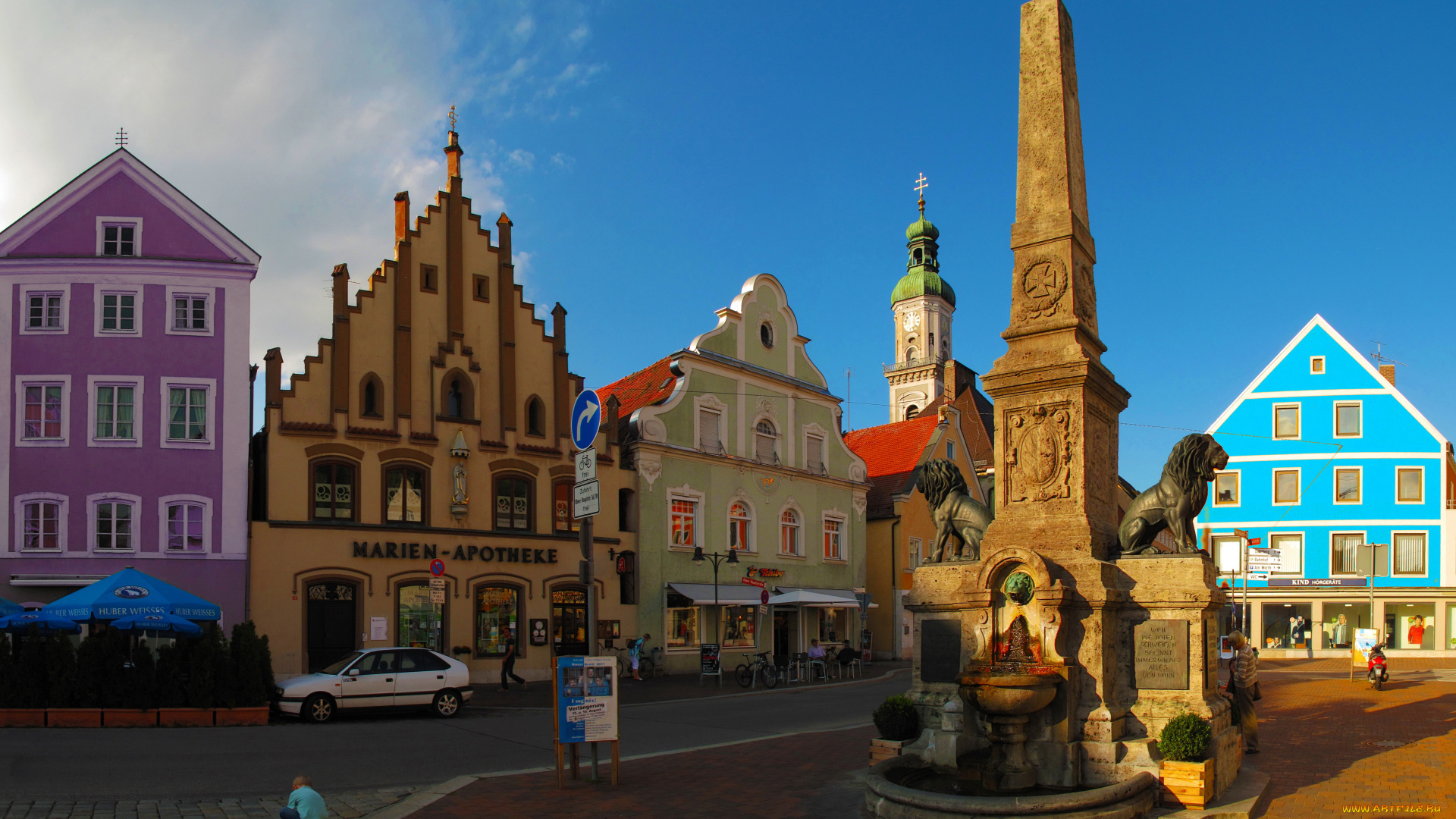 германия, бавария, фрайзинг, города, улицы, площади, набережные, дома, площадь