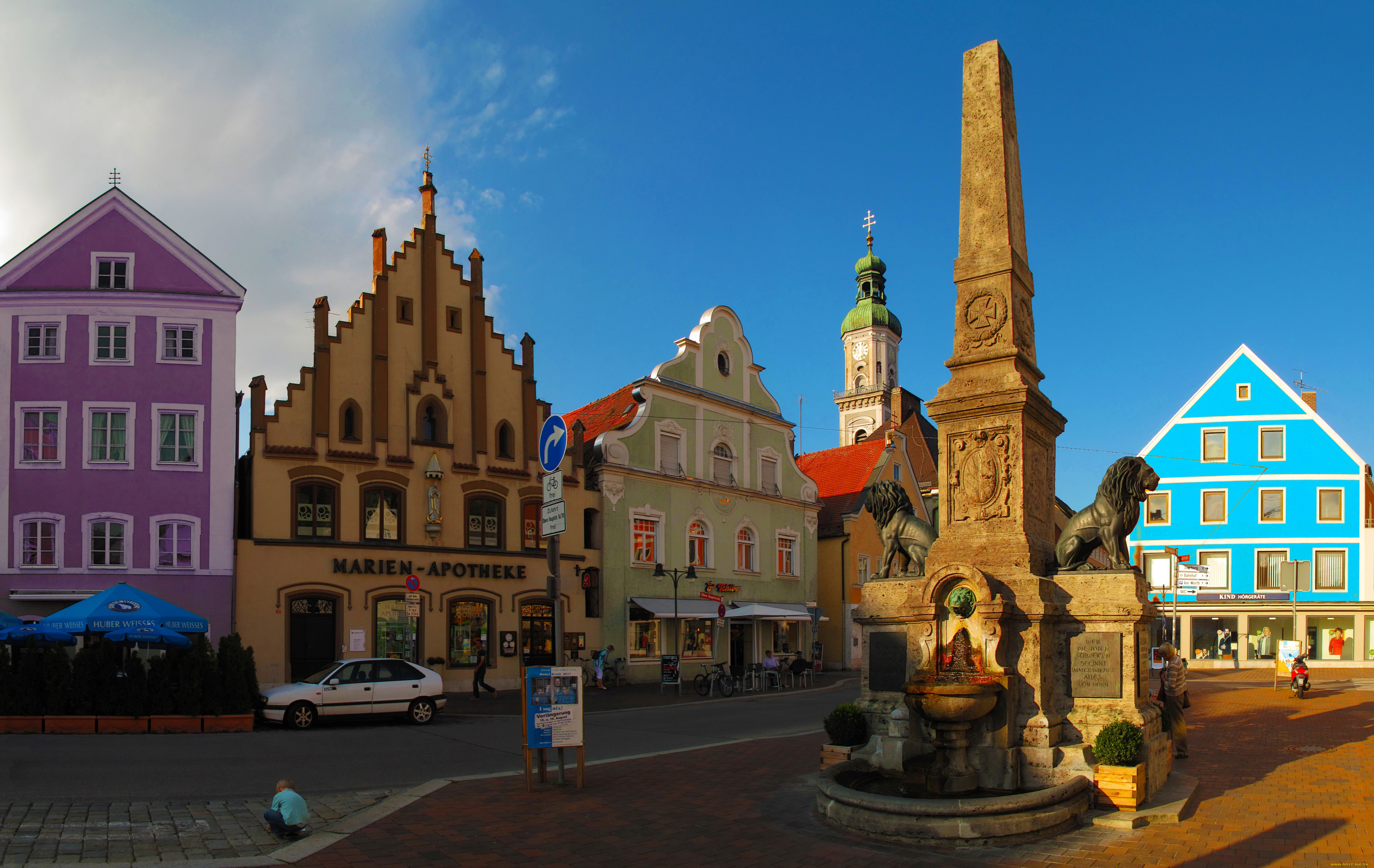 германия, бавария, фрайзинг, города, улицы, площади, набережные, дома, площадь