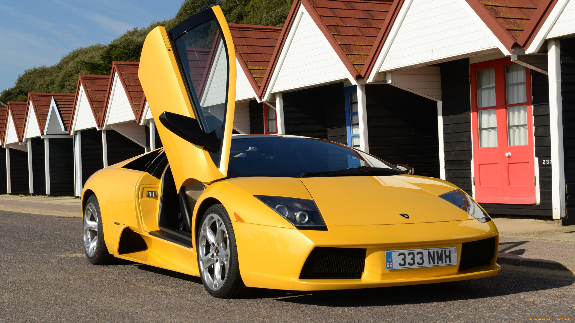 автомобили, lamborghini, желтый, uk-spec, murcielago