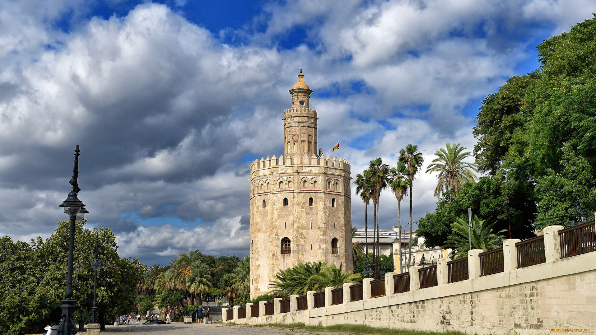 spain, , seville, tower, of, gold, города, севилья, , испания, замок, башня