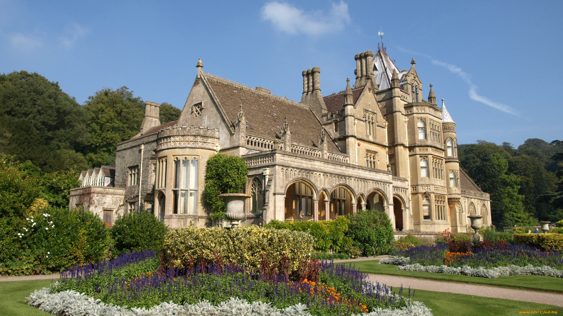 tyntesfield, house, города, -, здания, , дома, парк, газон, клумба, особняк