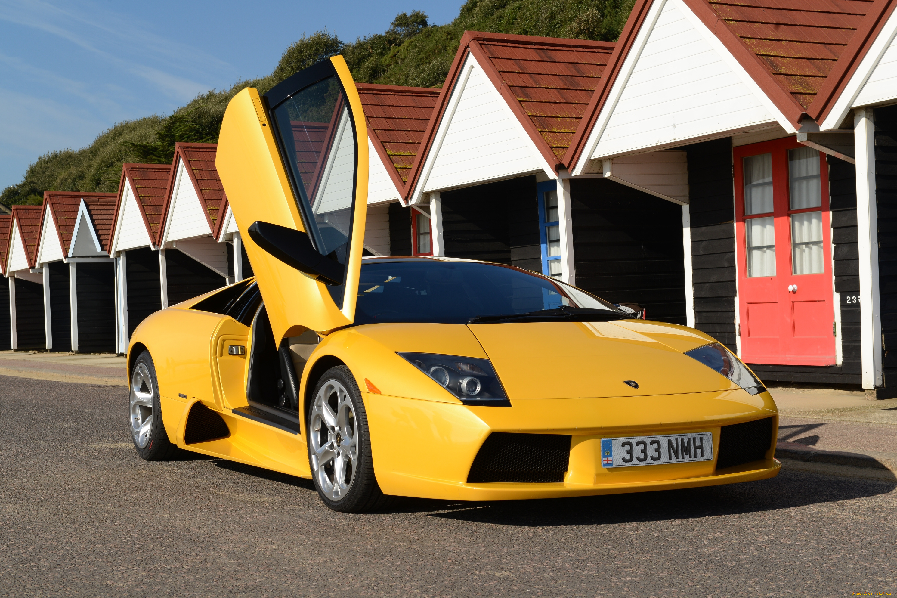 автомобили, lamborghini, желтый, uk-spec, murcielago