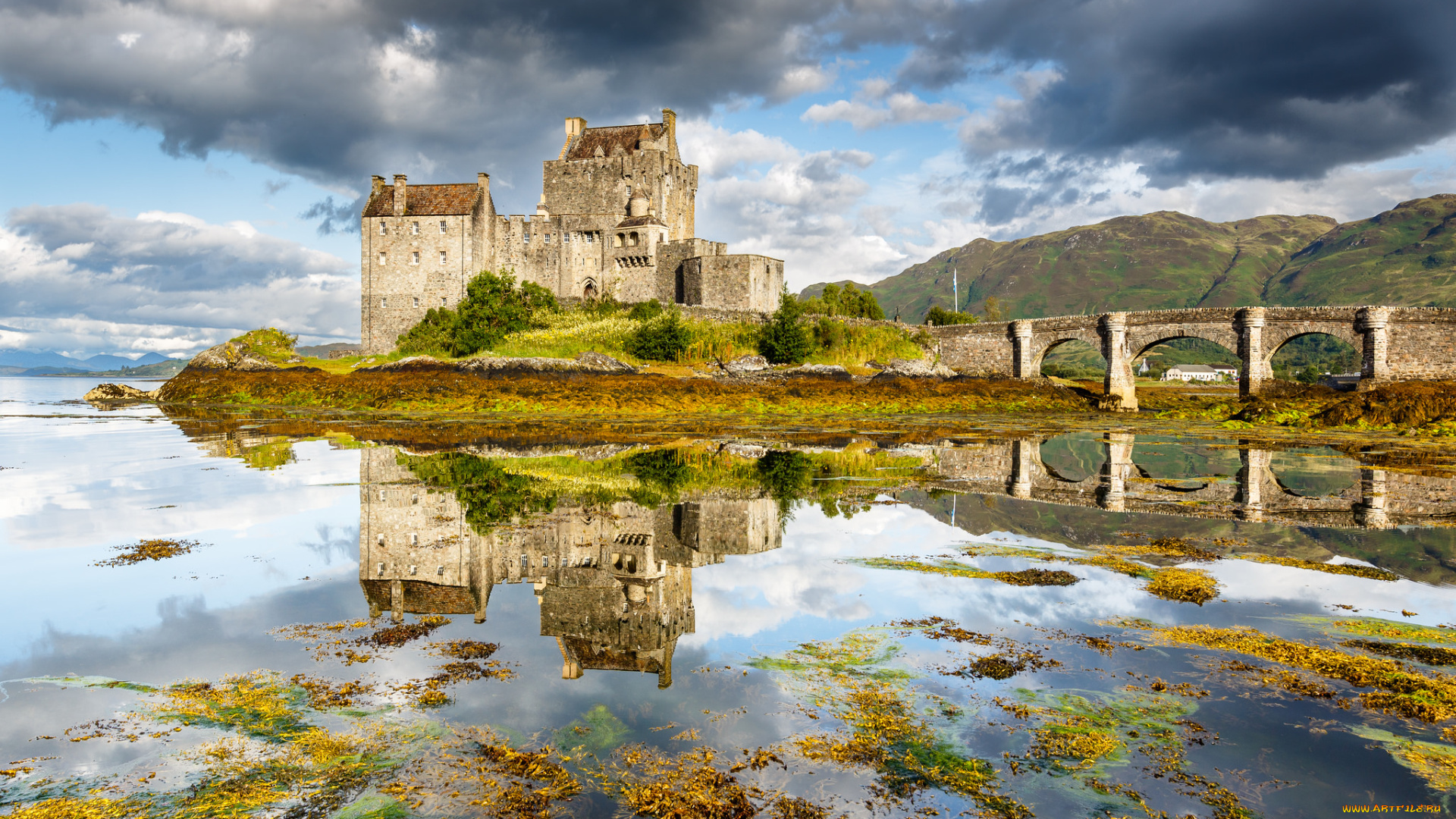 eilean, donan, castle, города, замок, эйлен-донан, , шотландия, замок, мост