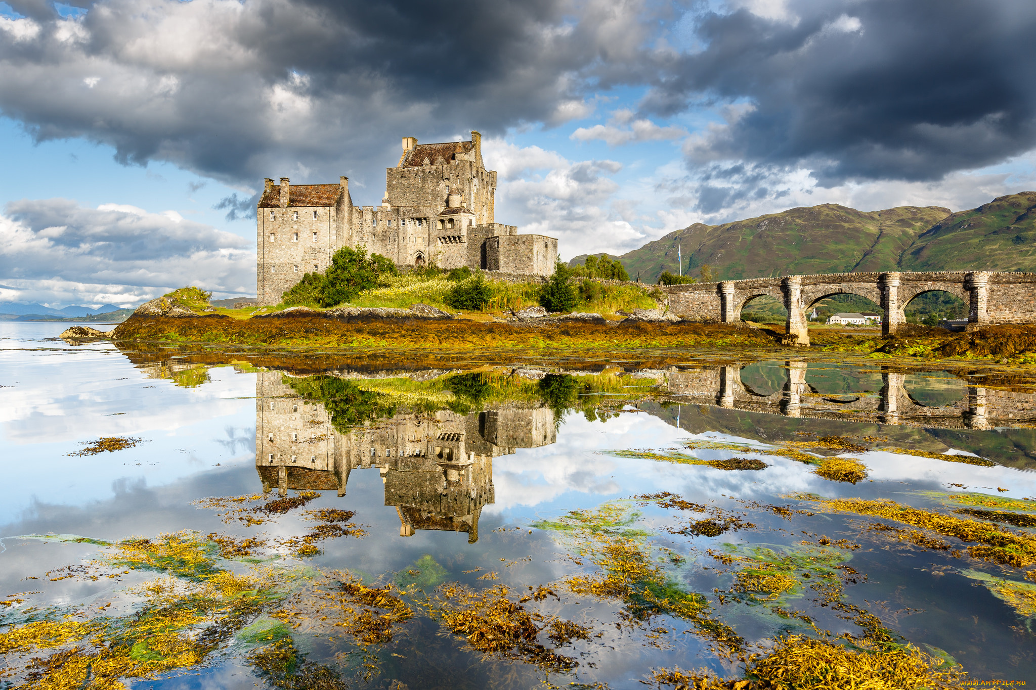 eilean, donan, castle, города, замок, эйлен-донан, , шотландия, замок, мост