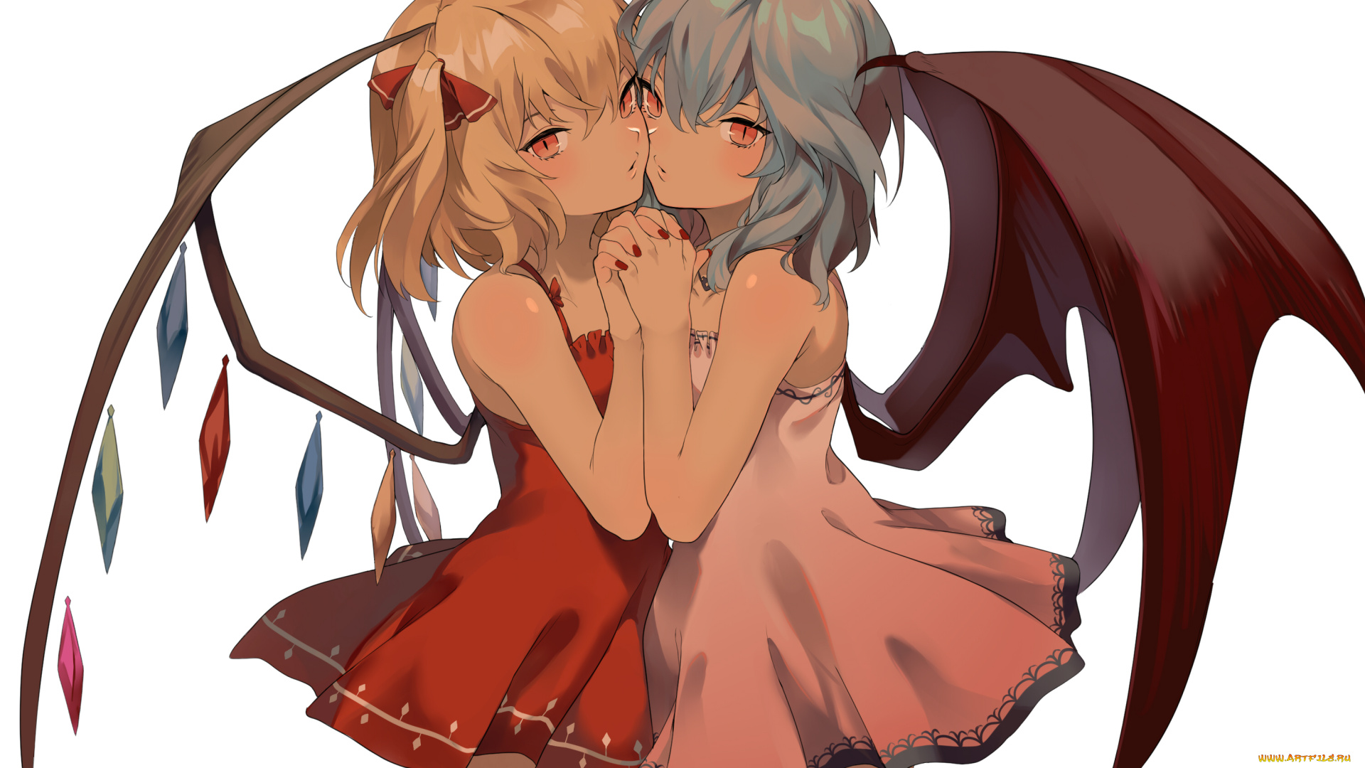 аниме, touhou, девушки, фон, взгляд