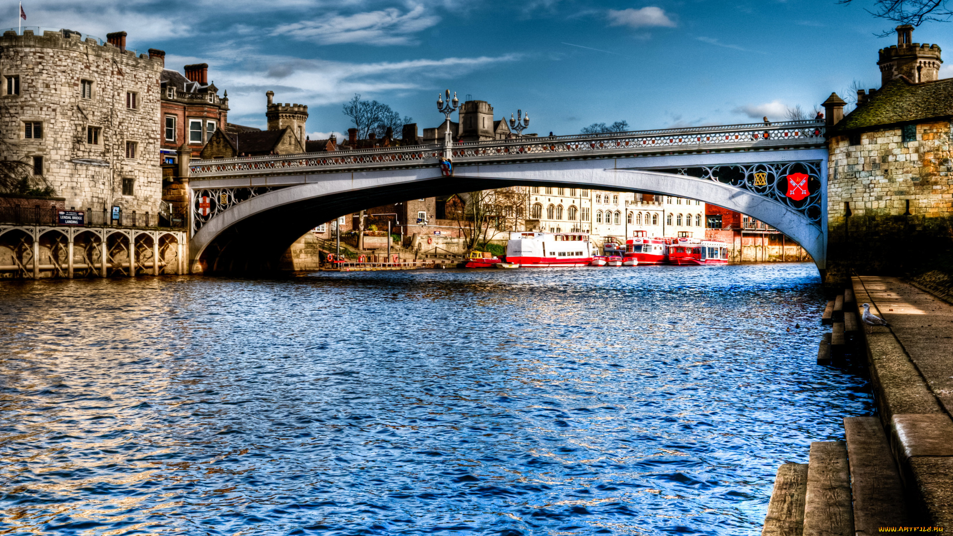 lendal, bridge, river, ouse, york, англия, города, мосты, мост, река