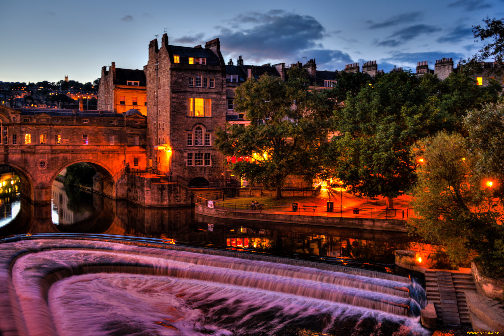 pulteney, bridge, in, bath, england, города, улицы, площади, набережные, мост