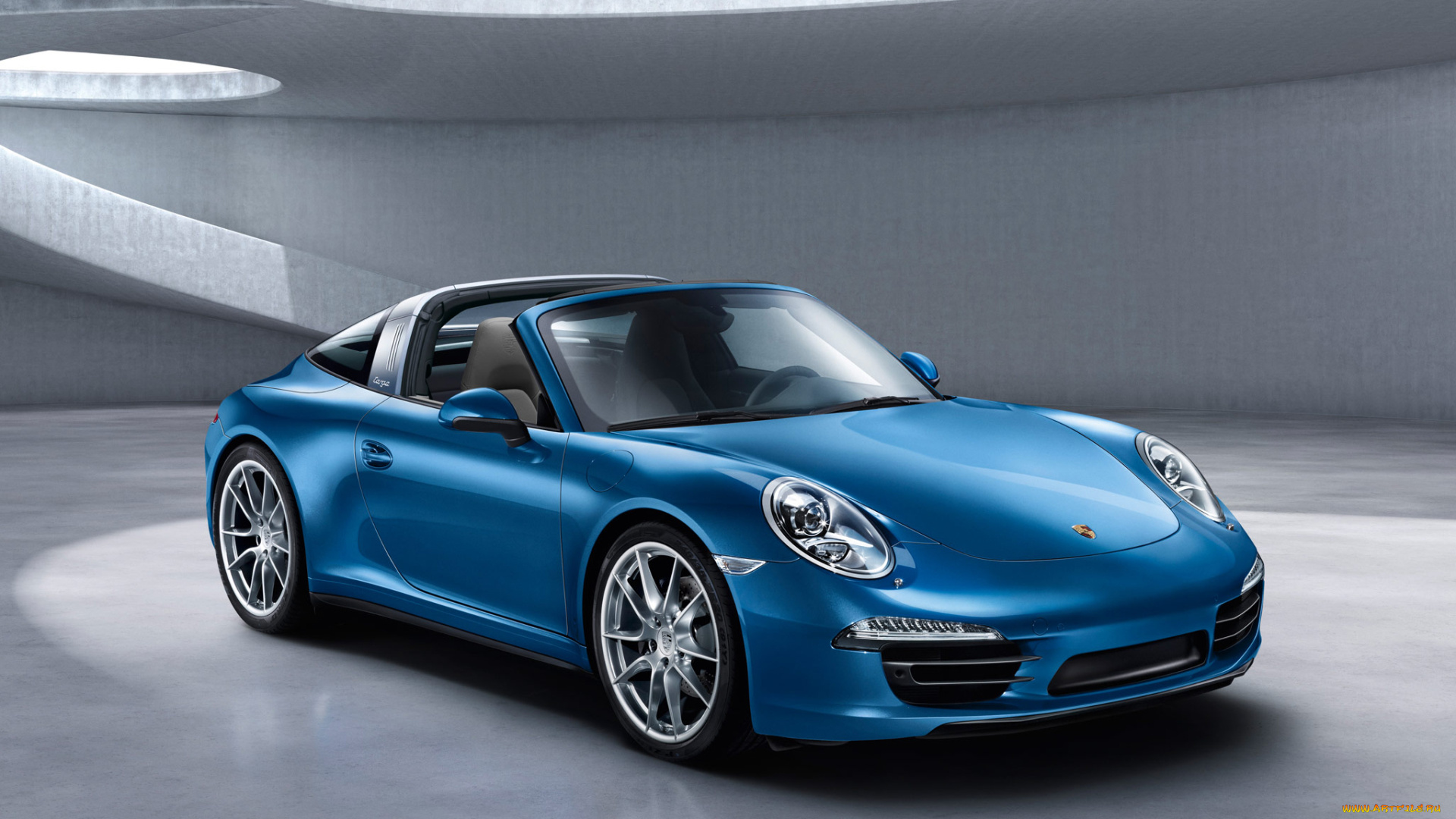 автомобили, porsche, 991, targa, 4, 911, синий, 2014