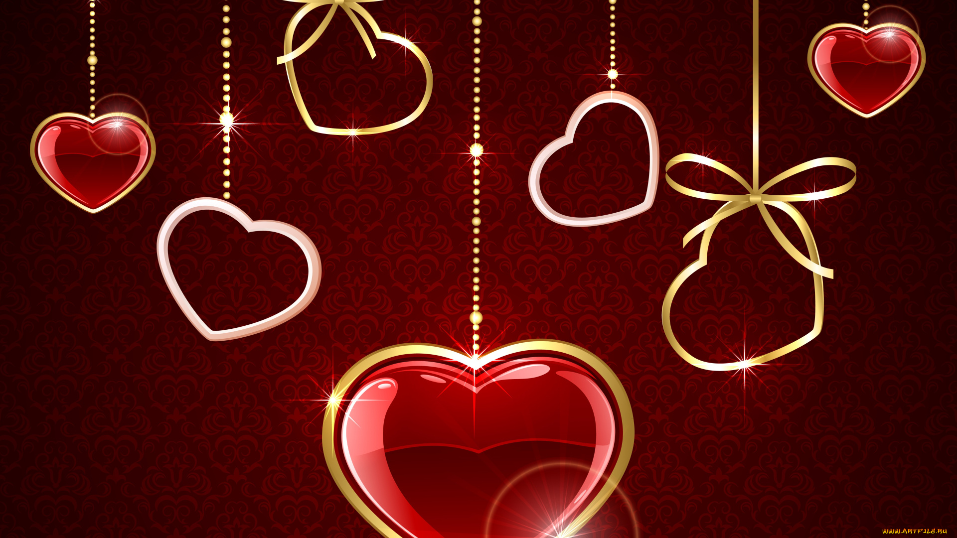 праздничные, день, святого, валентина, , сердечки, , любовь, сердечки