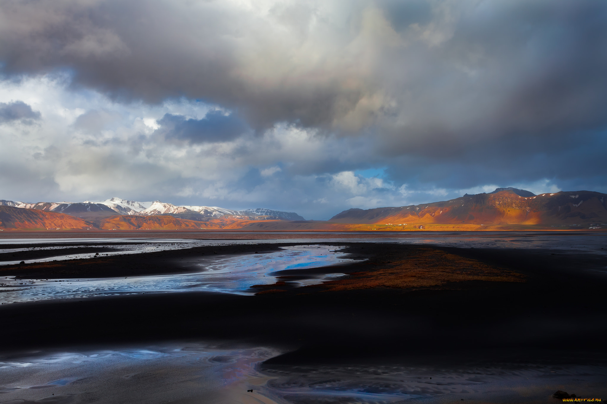 природа, реки, озера, iceland, vestur-skaftafellssysla, исландия, округ, вестюр-исафьярдарсисла, горы, отмель, отлив