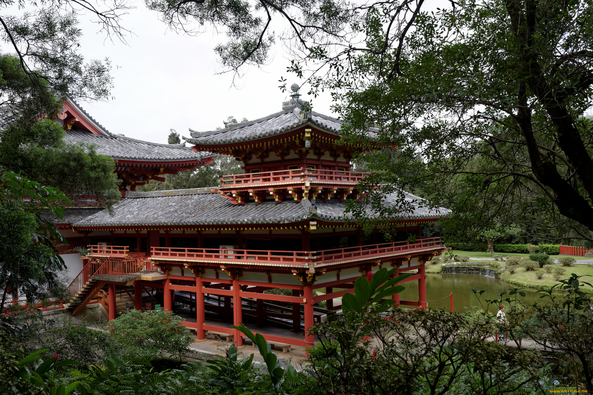 japanese, garden, природа, парк, водоем, павильон