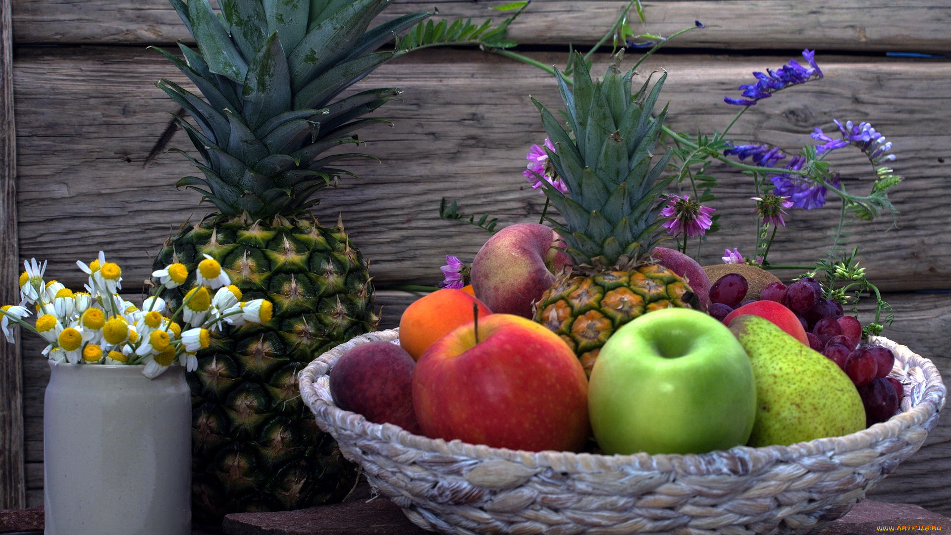 еда, фрукты, , ягоды, сливы, груши, ананас, яблоки, виноград