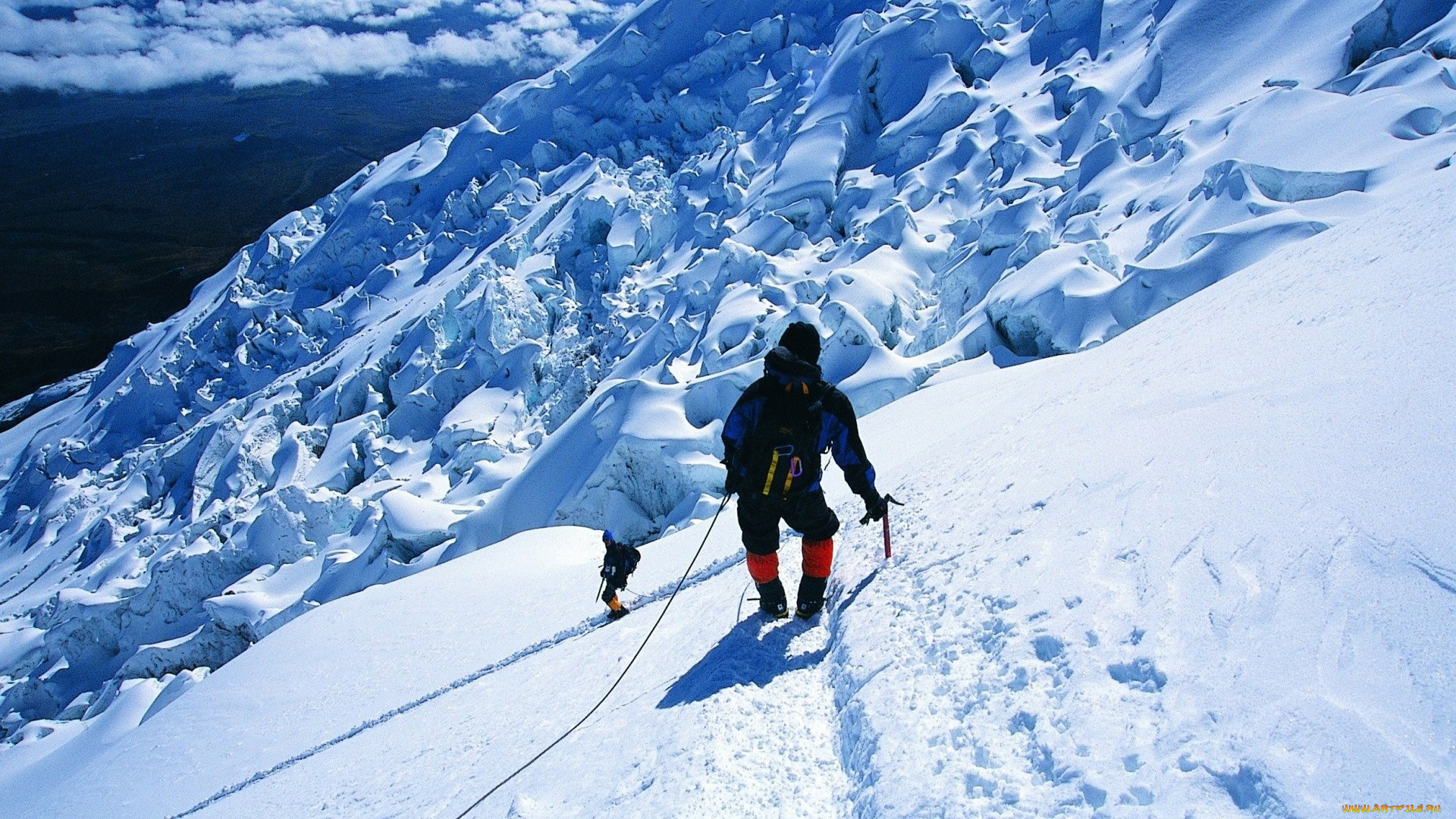 спорт, экстрим, альпинисты, покорение, вершина, горы, снег