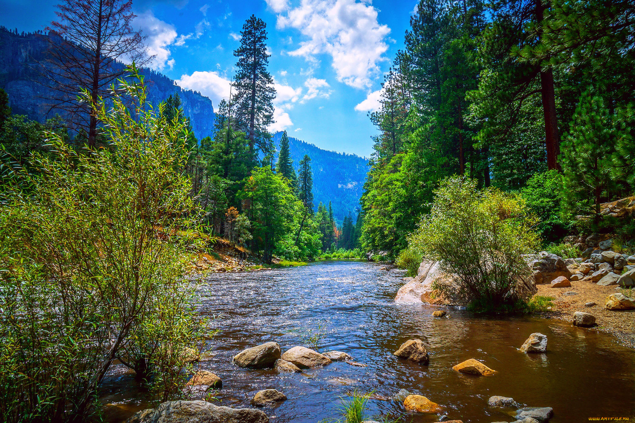 природа, реки, озера, йосемитский, национальный, парк, yosemite, national, park